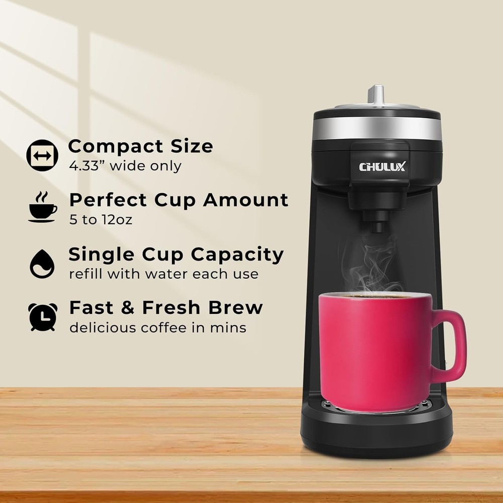 Portable Single Serve Coffee Machine - Fast Brewing & Effortless Cleanup