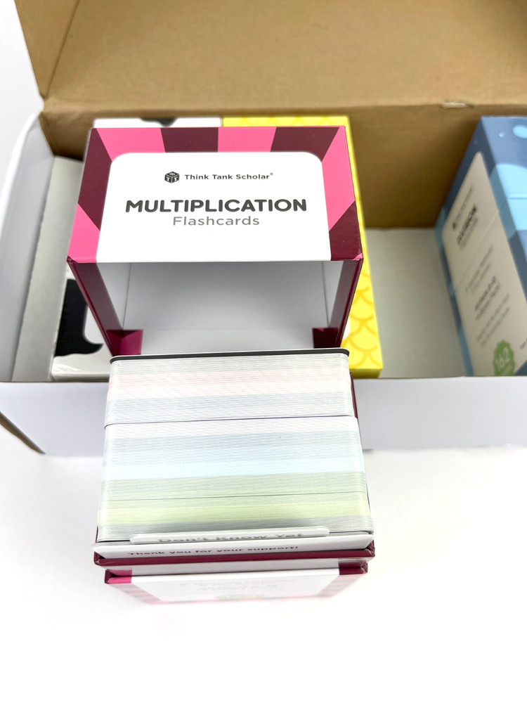 Think Tank Scholar 681 Math Flash Cards Complete Set Add Sub Mult Div EUC
