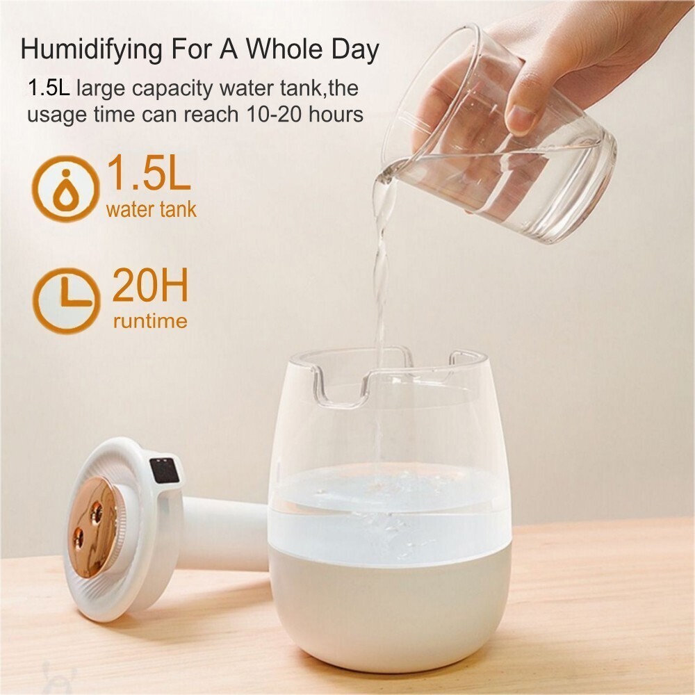 1500ml Humidifiers for Bedroom Large Room Office Cool Mist Air Humidifier Indoor