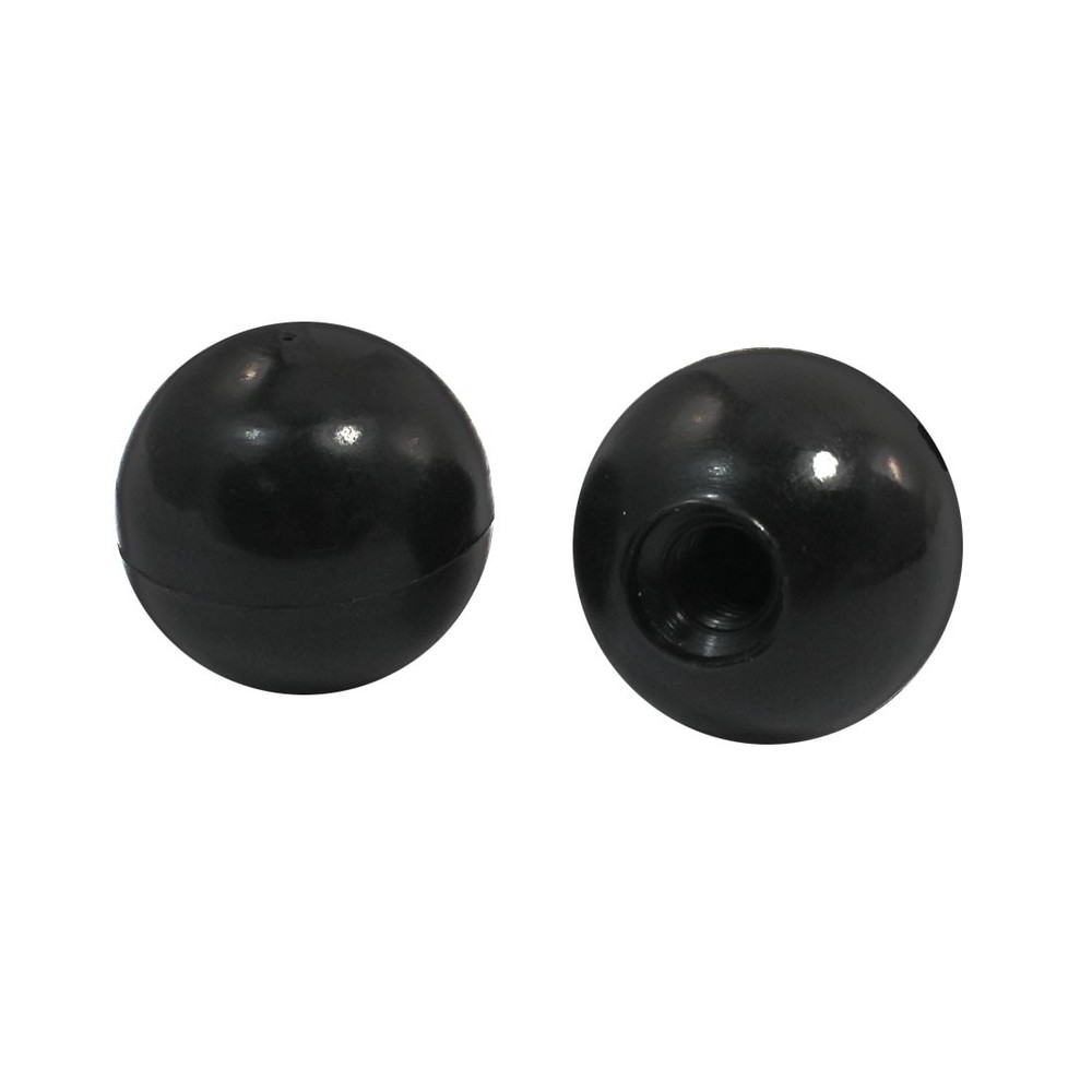 M8 Thread 30mm Dia Black Round Plastic Ball Knobs Handle Pair