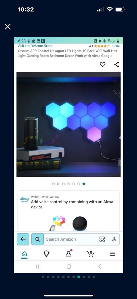 Yescom APP Control Hexagon LED Lights 10 Pack WiFi Wall Hex Light (New)