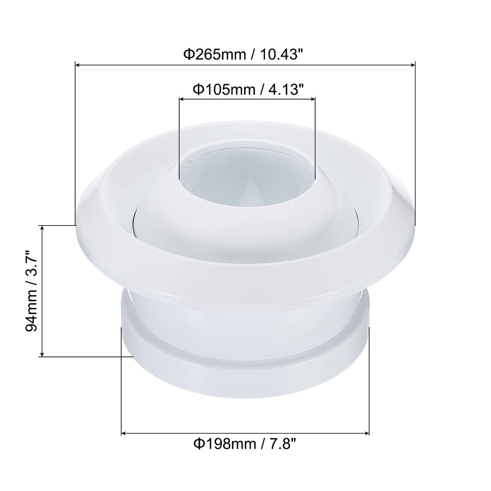 8" Round Air Vent Adjustable Ball Jet Nozzle Diffuser Ceiling ABS Soffit