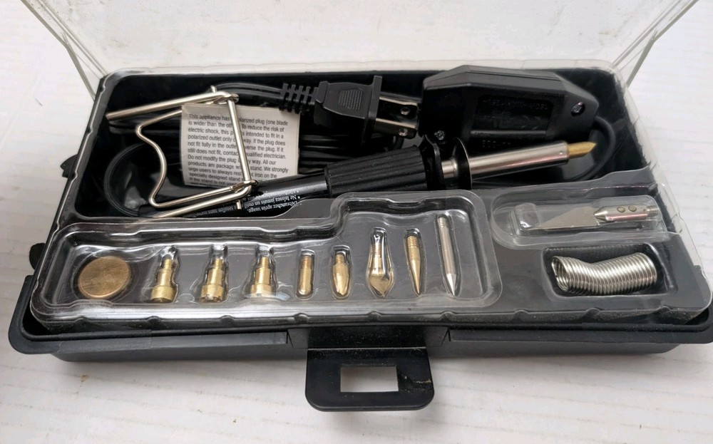 Professional Wood Burning Kit Set Soldering Tip 10 Interchangable Tips