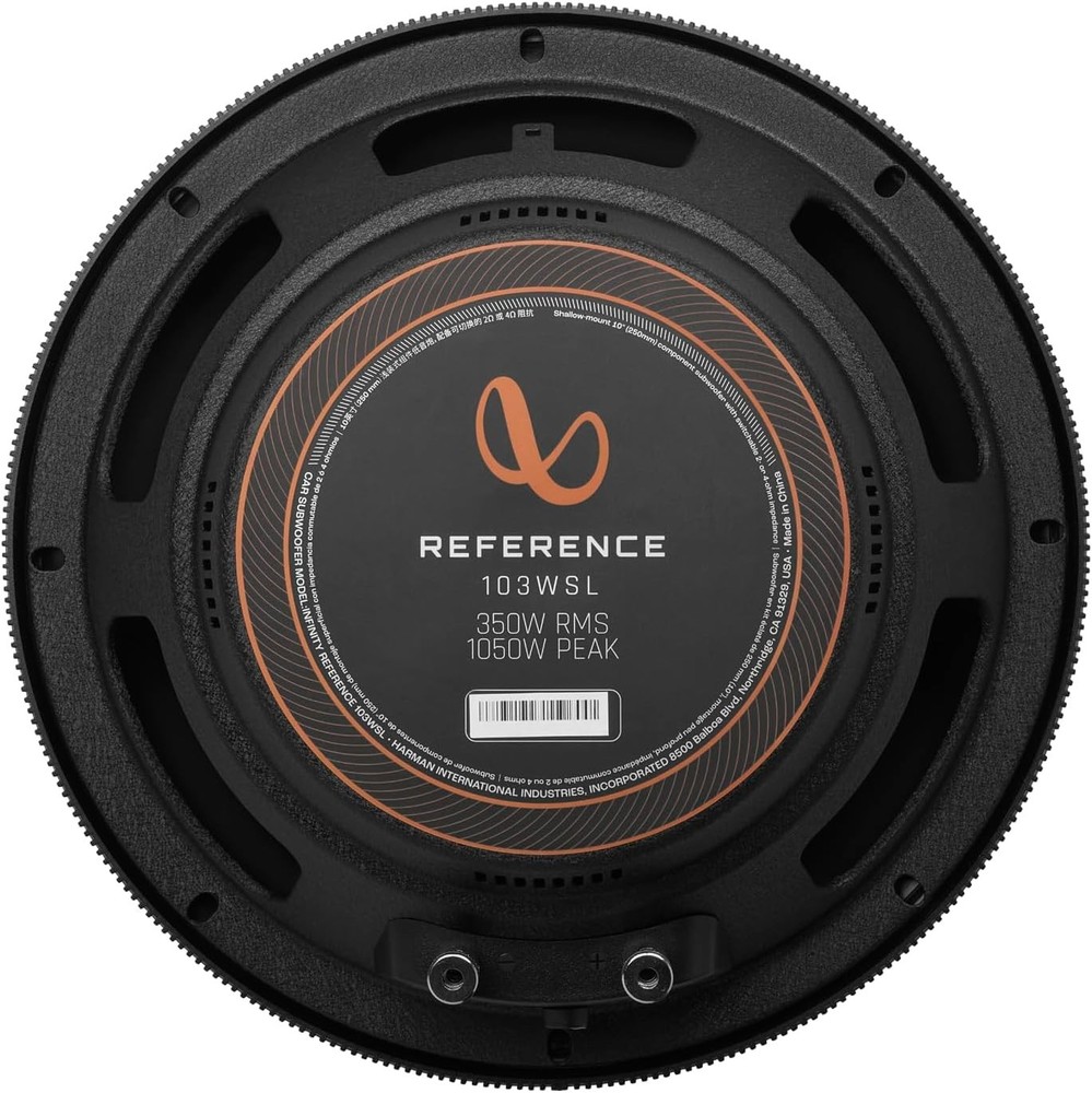 Infinity Reference 103WSL 10” Dual 2/4-ohm Shallow Subwoofer INFSUBRF103WSL