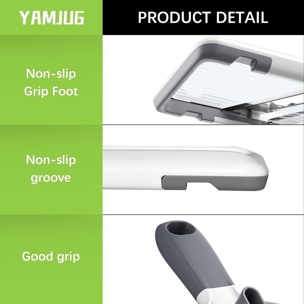 Ergonomic Vegetable Slicer: Safe, Efficient, and Includes Peeler Accessory