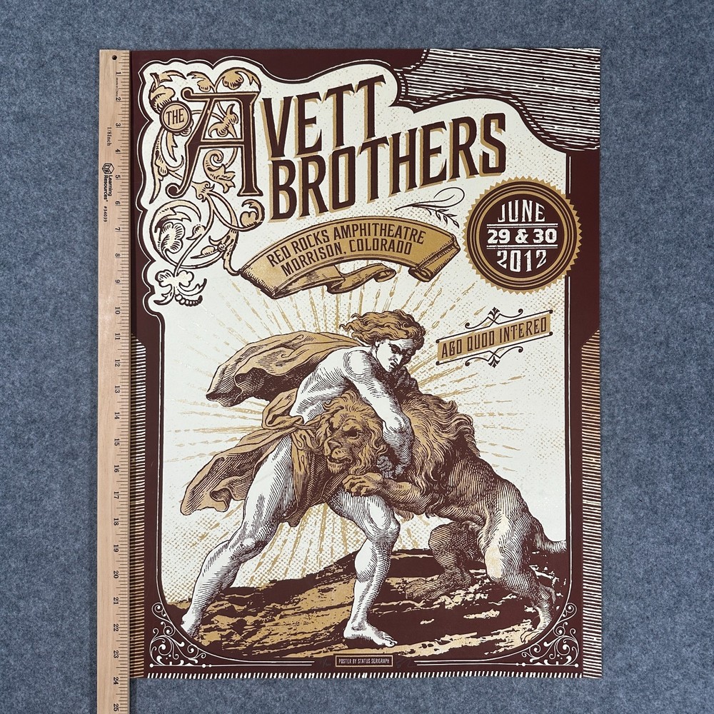 Avett Brothers Red Rocks Colorado 2012 Poster #111/300 Signed By Justin Helton