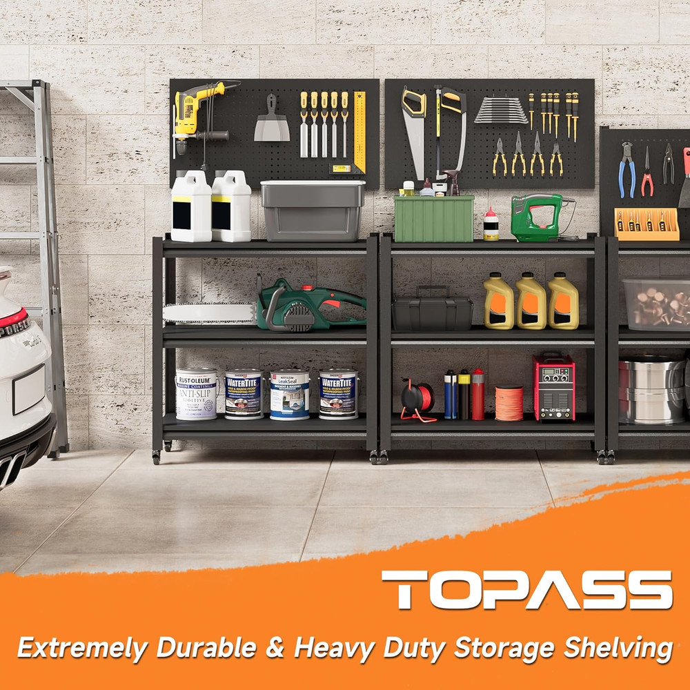 Workbench with Pegboard, Adjustable Heavy Duty Work Table with Wheels, Heavy Dut