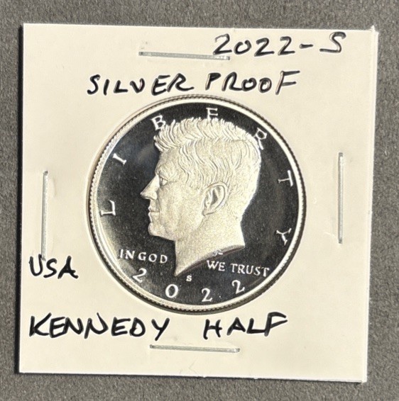 2022 S Kennedy SILVER PROOF Half Dollar Gem DCam 99.9% .999 Coin