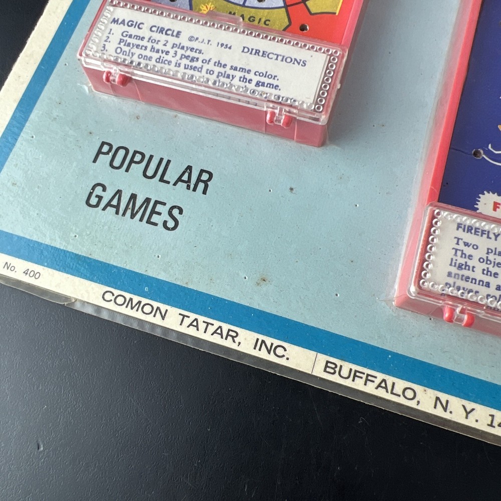 VTG Comon Tatar, Inc 2- Plastic Peg Games Special Hinged Boxes 400 Magic Circle