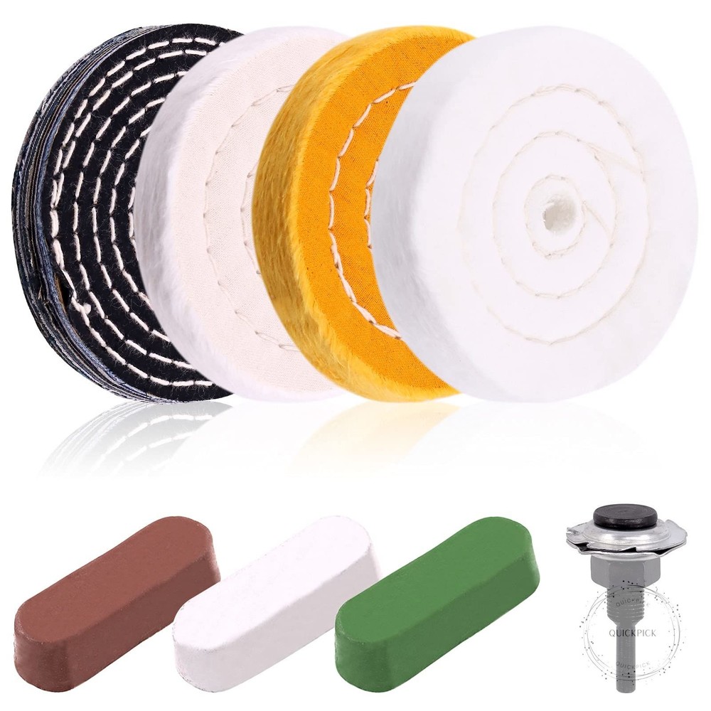 8Pcs 4inch Buffing Polishing Wheel Kit Includes Polishing Compounds Buffer Wheel