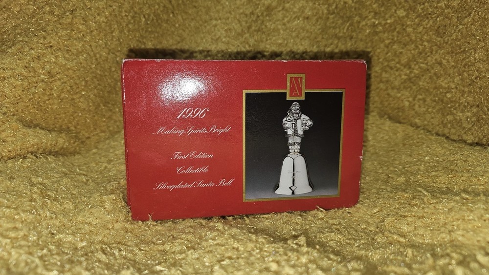 1996 Madison Avenue Silverplated Santa Bell First Edition In Box
