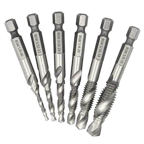 Drill tap combination bit set hex shank six piece