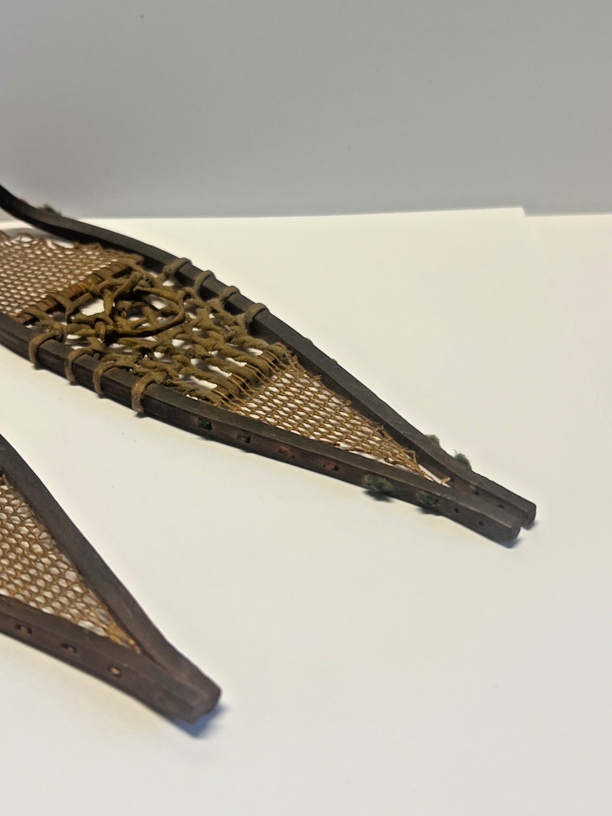 Antique Pair of Minature Native Athabaskan Weaved Snowshoes - DOLL SIZE; 1880's