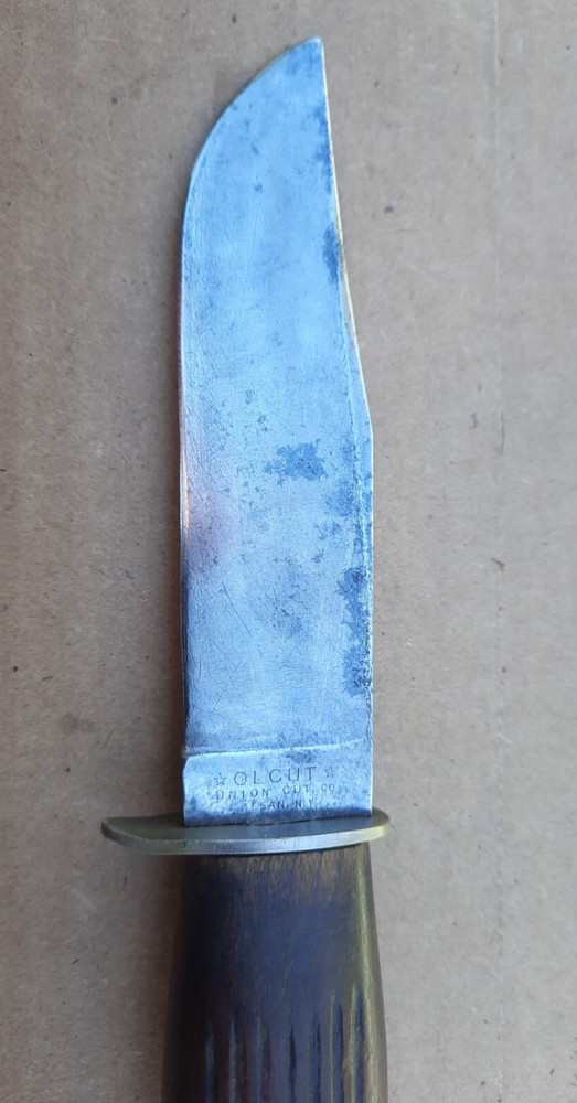 WW2 Olean NY Fighting Combat Knife W/ Leather Sheath