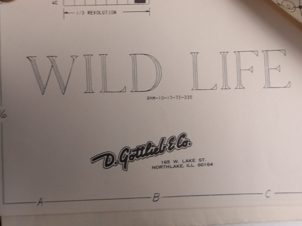 Gottlieb: Wild Life- Schematic NOS