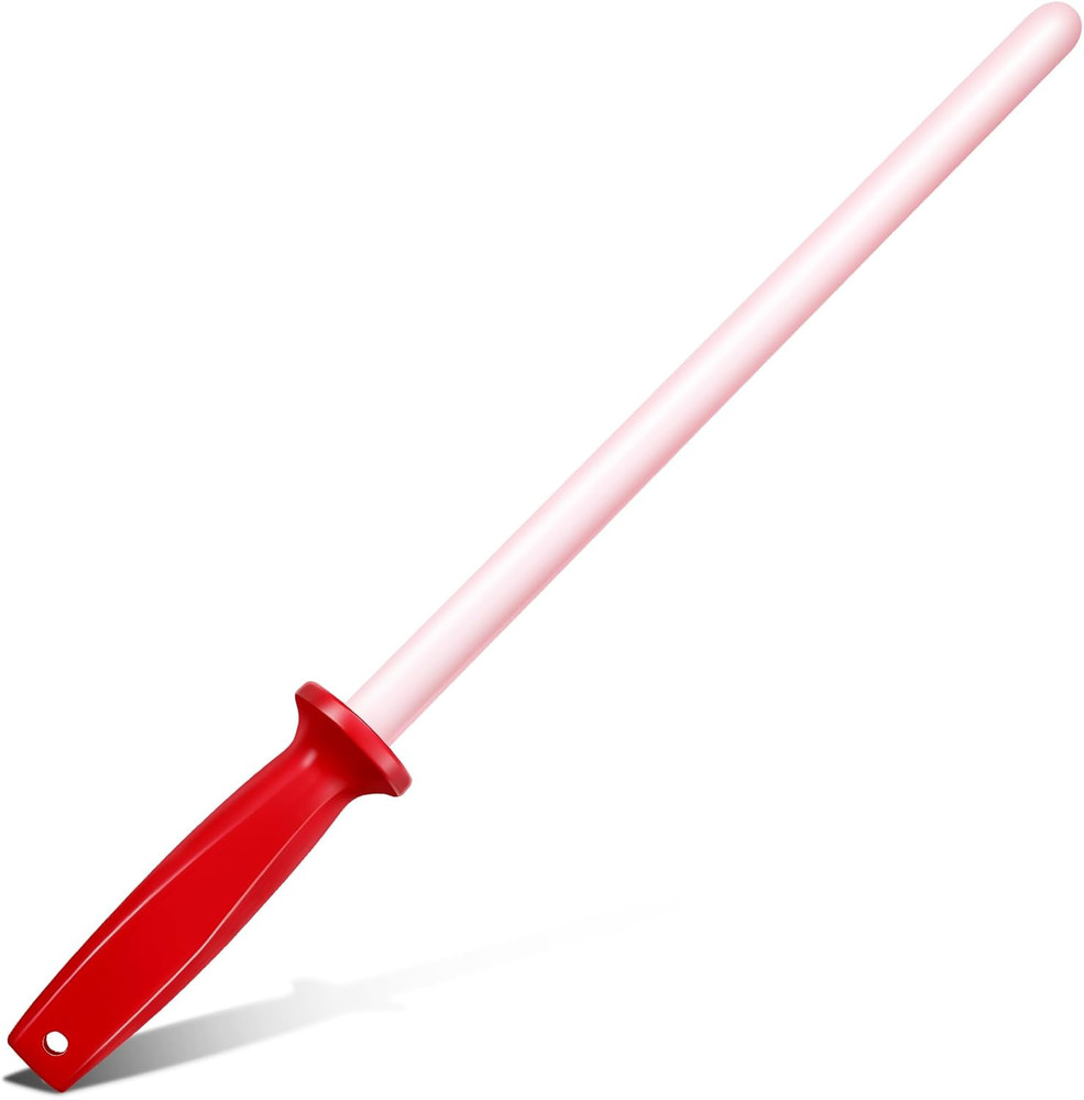 11 Inch Ceramic Sharpening Rod Lightweight Durable Knife Sharpener with Handle