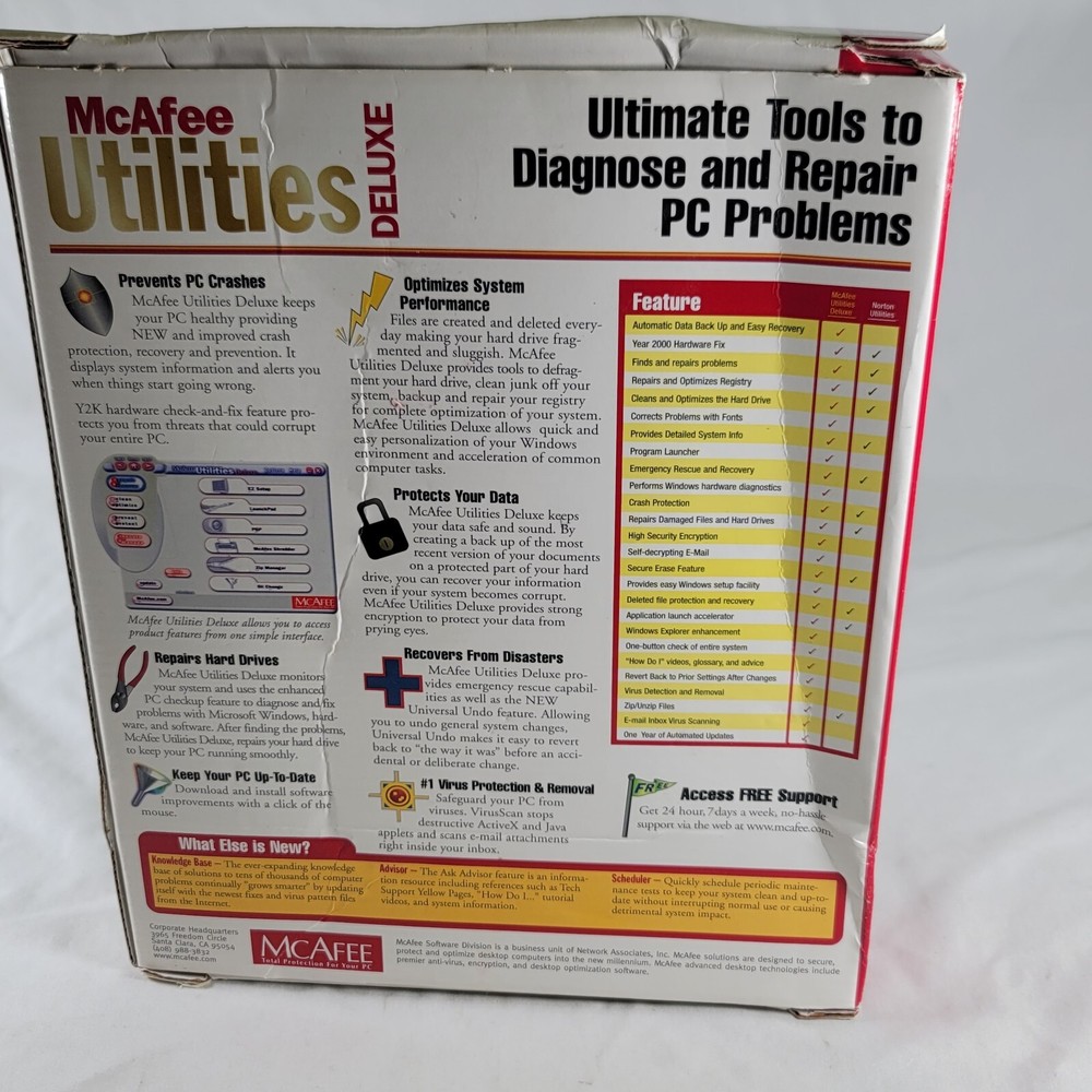McAfee Utilities Windows 95 98 Big Box PC Software CD-ROM