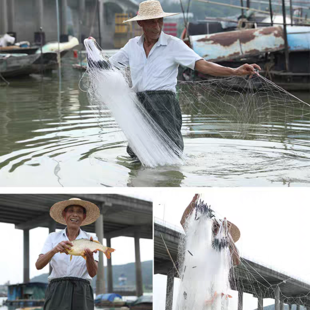 6'*100' Fishing Net Nylon Monofilament Gill Net with Float Fish Trap 4/5" Net