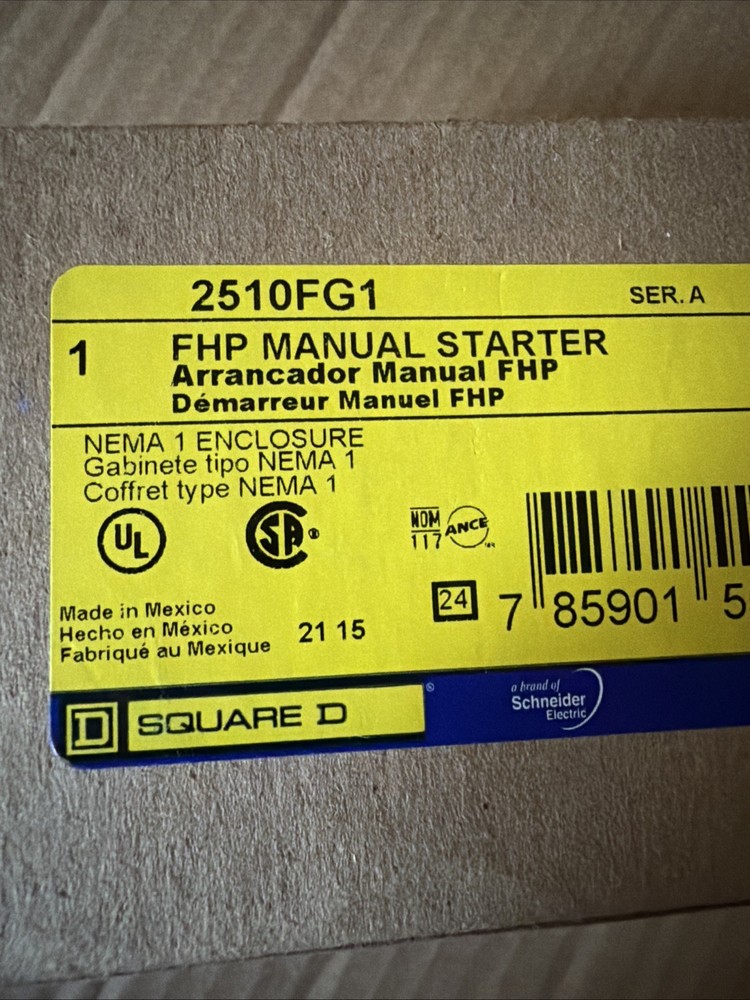 Square D 2510FG1 Manual Starter