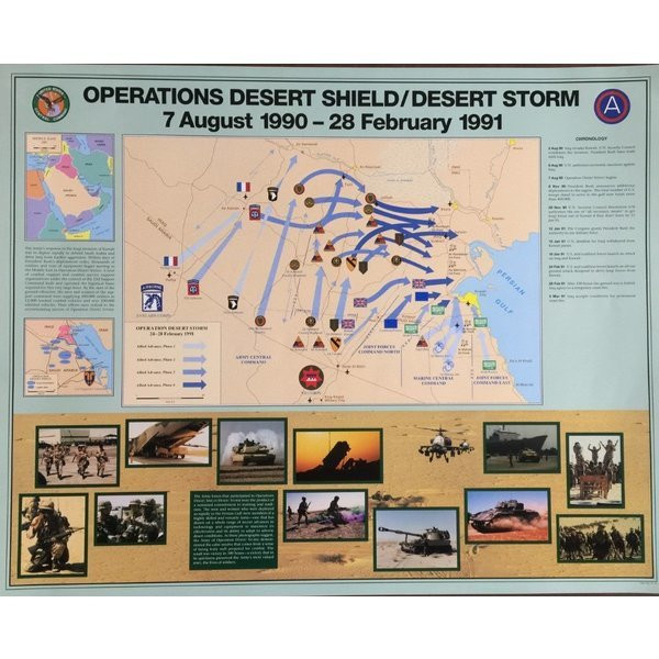 US Army Desert Storm Battle Map 30" x 24  US Army Center of Military History