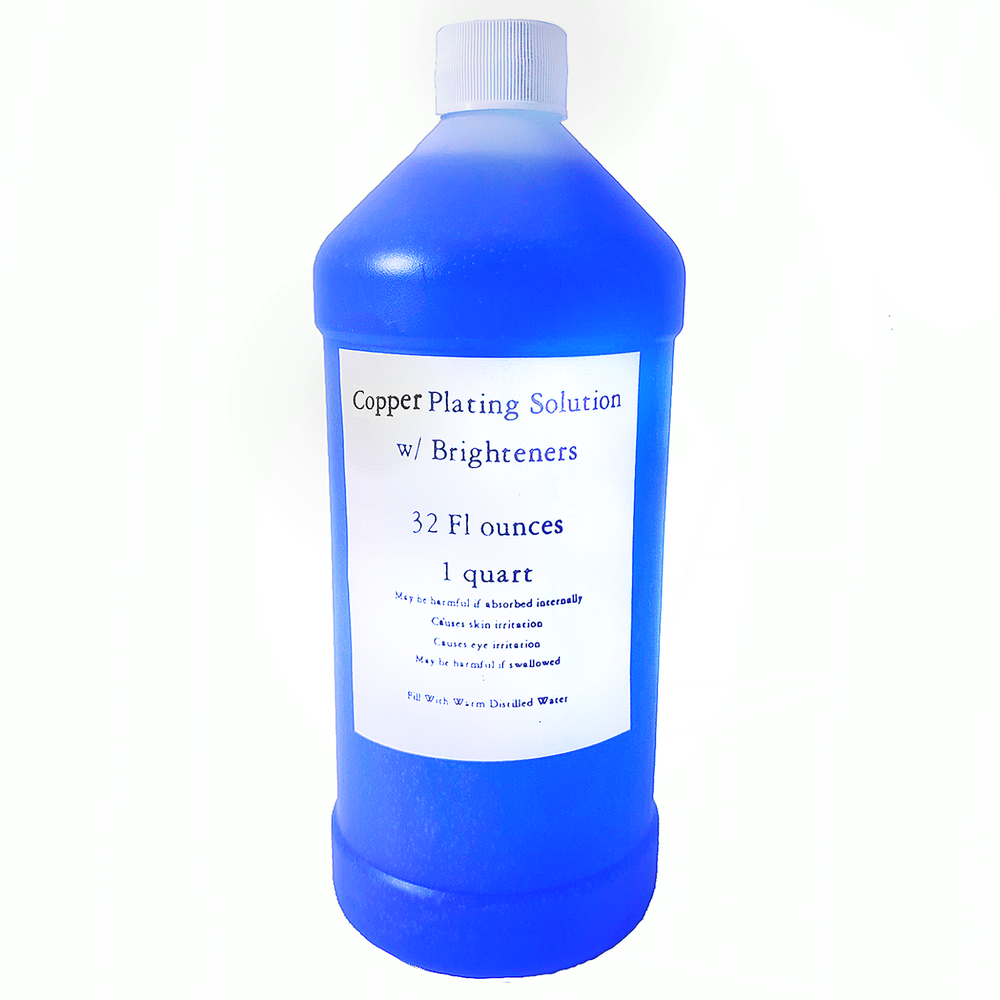32oz Copper Plating Solution with Anode & Brighteners, Electroplating, 1 Quart
