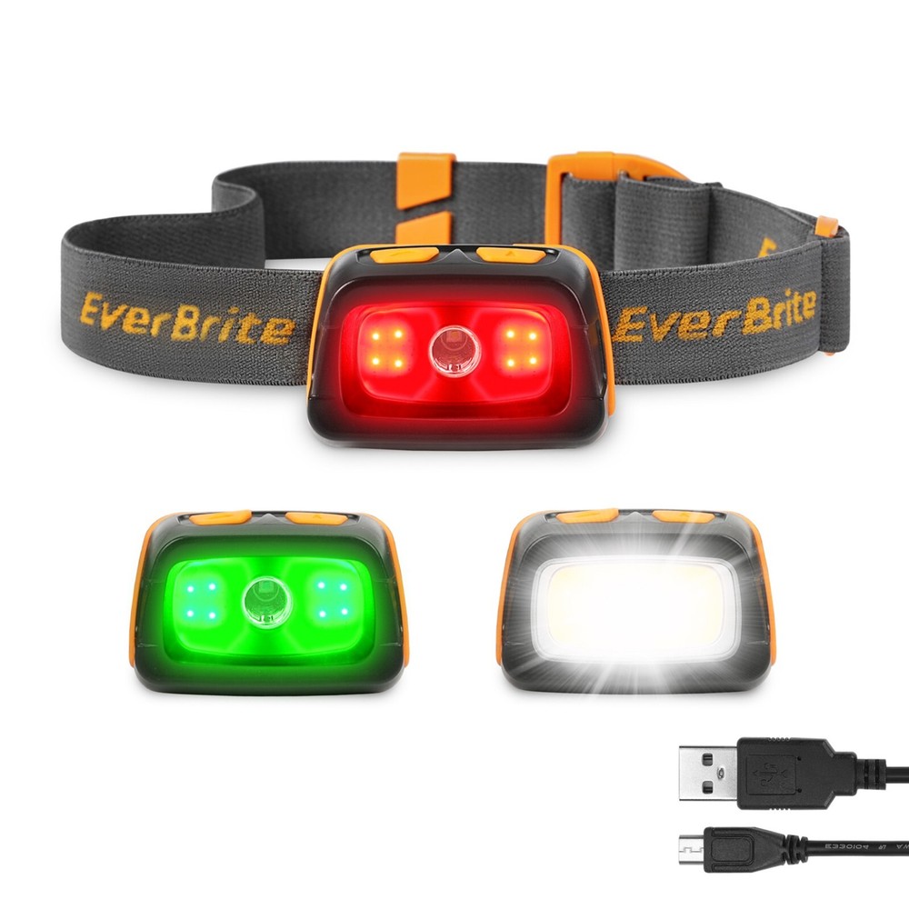 EverBrite Rechargeable Headlamp Head Lights 7 Lighting Modes Memory Function USA