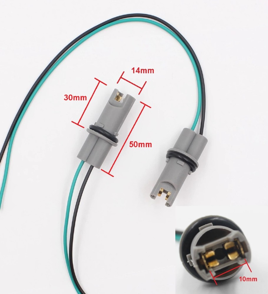 Universal Pigtail Wire Female Socket 168 T10 PGL Front Side Marker Light Plug H