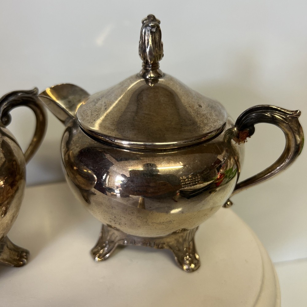 FB Rogers Silver Coffee Cream & Sugar Bowl