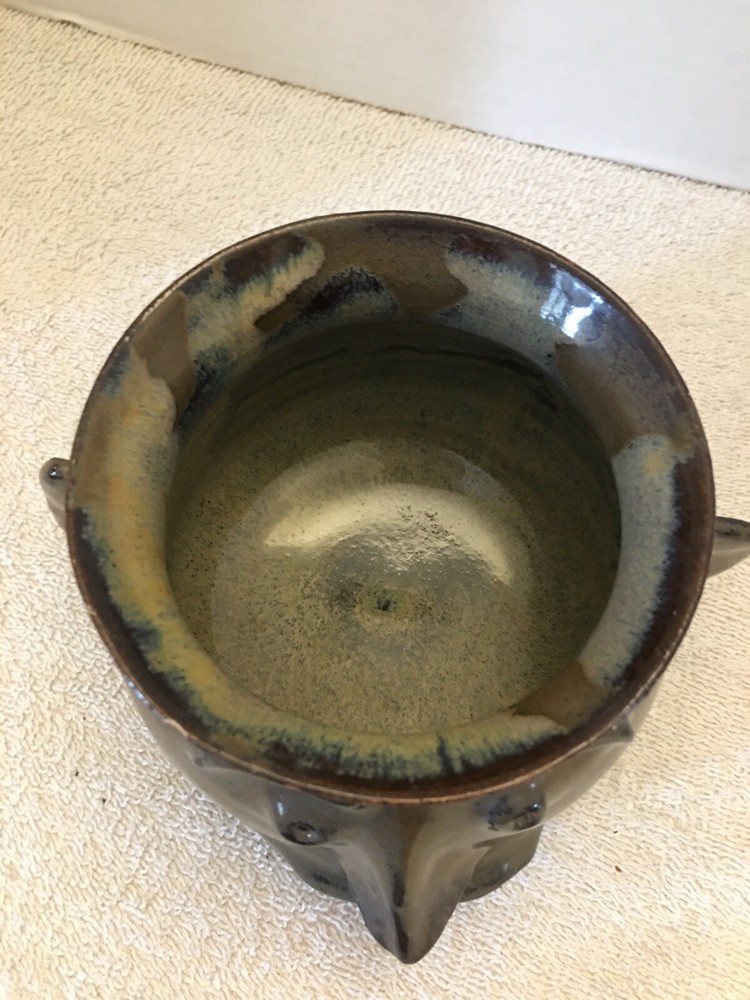 Face Pottery Decor Piece / Planter Artist Signed & Dated 2001