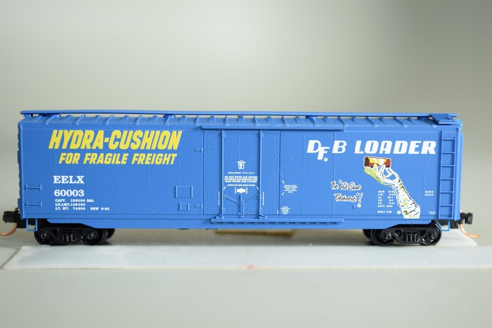 8403 Micro Trains 50' BOX car  EELX EVANS DFB LOADS