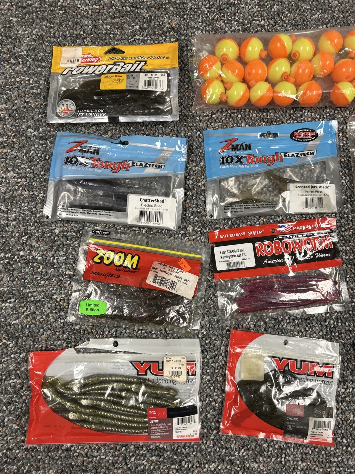 Bass Fishing Lures Soft Plastics Worm Lot RoboWorm Powerbait Yum Jackall Rival