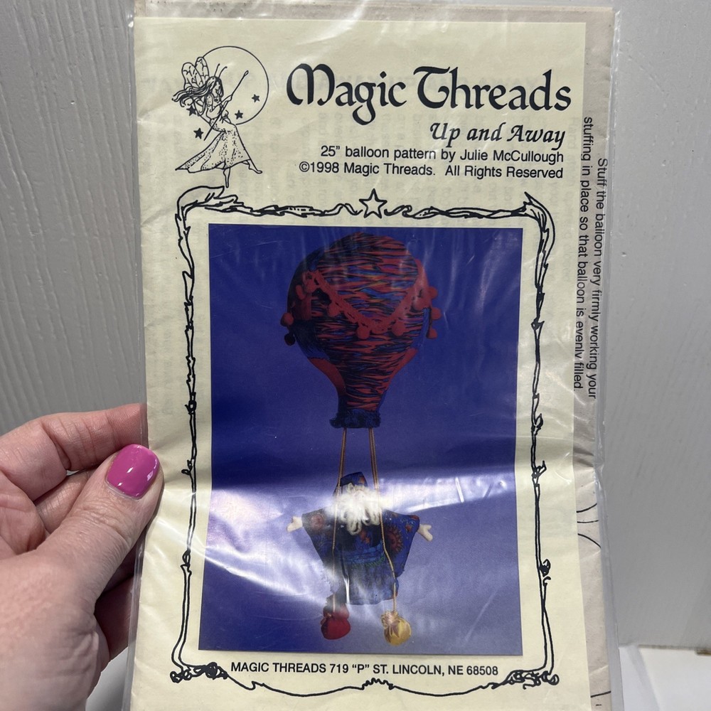 Magic Threads︱ 25”  Cloth Doll Pattern By J McCullough︱Wizard︱Balloon︱1998