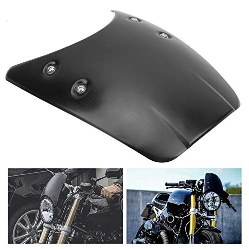 Motorcycle Windshield, Aluminum Windshield Windscreen Headlight Fairing Black