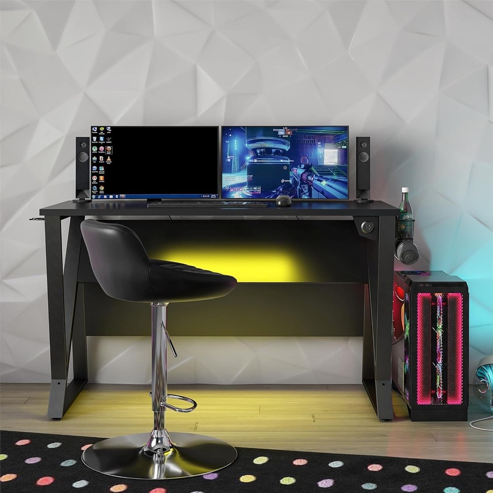 NTENSE Genesis Adjustable Gaming Desk, Black