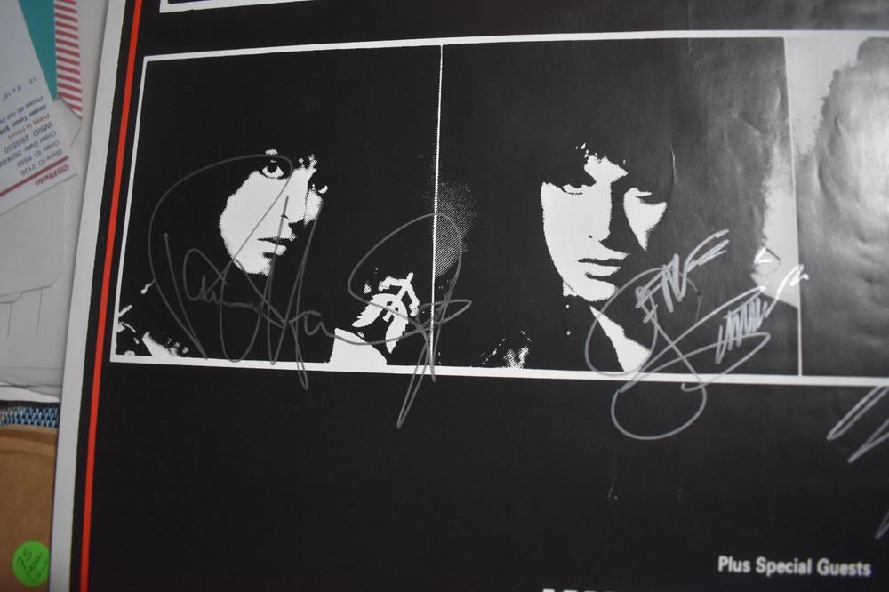 KISS Crazy Nights tour poster signed by entire band. ERIC CARR Stanley Simmons