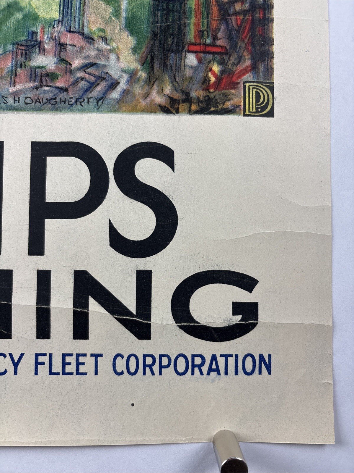 SHIPS ARE COMING World War I Bond Poster (VeryFine+)1917 20x30 WW1 Bald Eagle 18