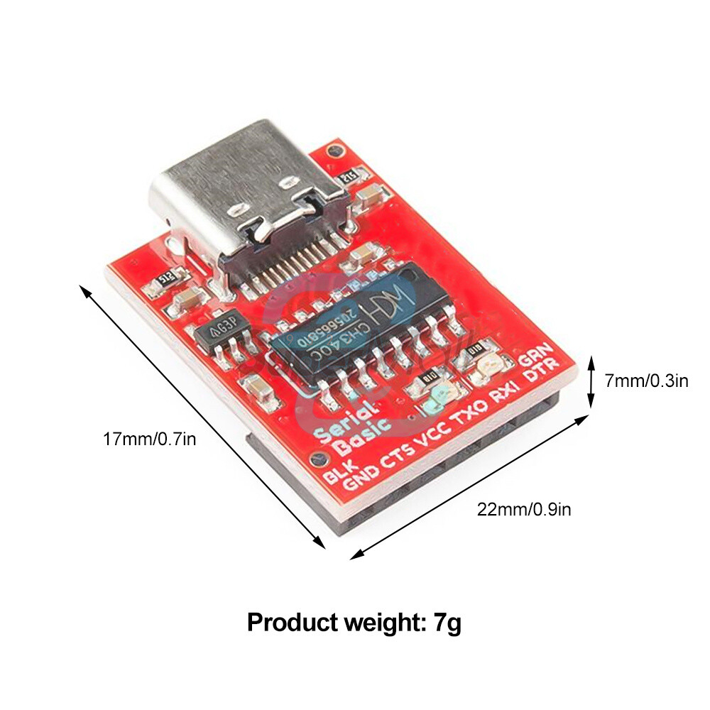 TYPE-C USB to TTL Serial Port CH340C Module Development Board DC 5V / 3.3V-
