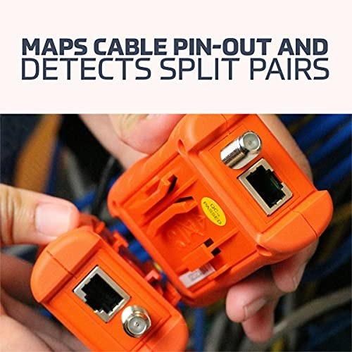 Network Cable Tester RJ45 Coaxial LAN AV Cable Continuity Tester Kit with Case