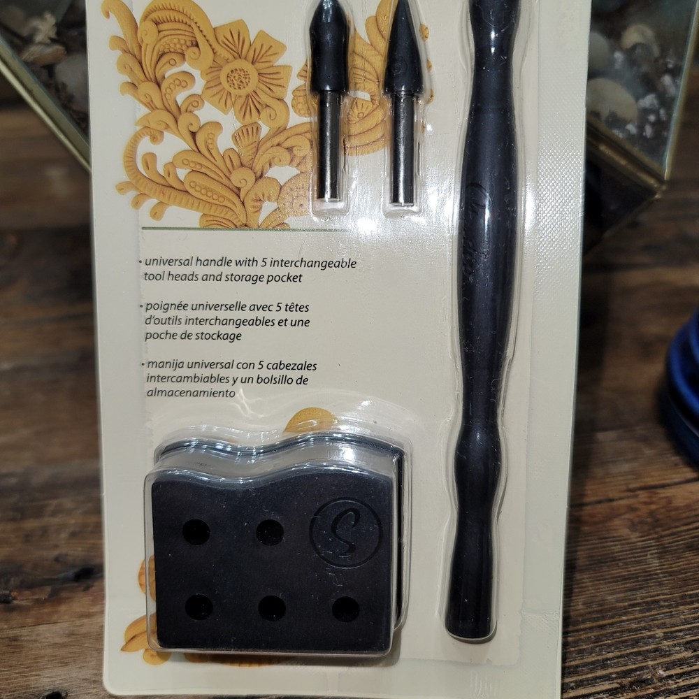 Sculpey 5-in-1 Tool Handle Interchangeable Heads: Blade Cone Chisel Ball Needle