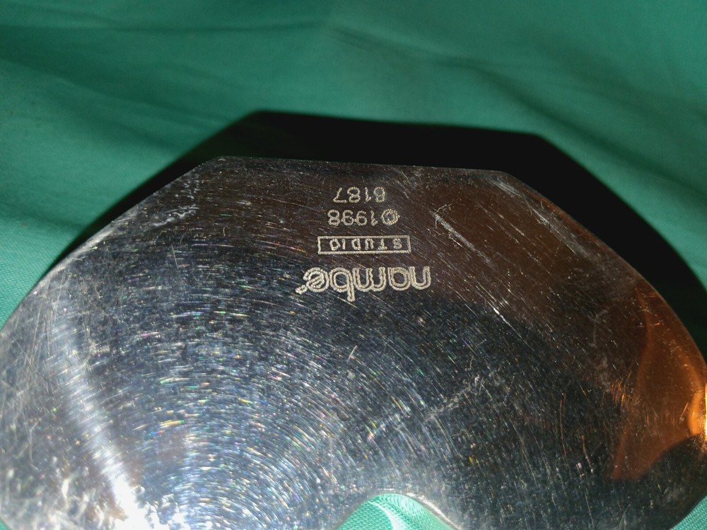 Nambe heart-shaped "Studio" clock