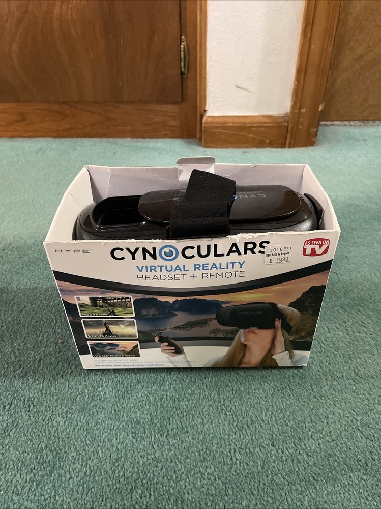 3D Cynoculars Virtual Reality Headset With Wireless Gaming Remote Control Used