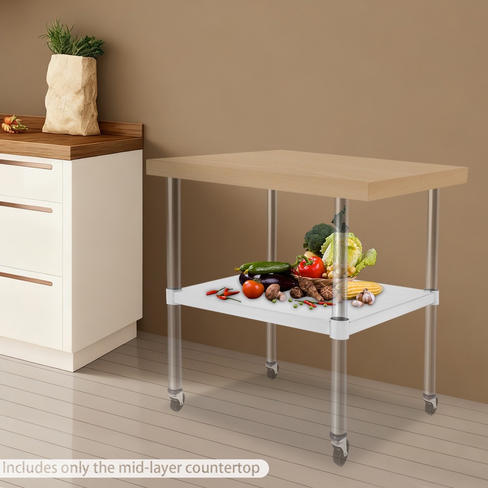 Stainless Steel Table Adjustable Lower Shelf Under Shelf for Work Tables