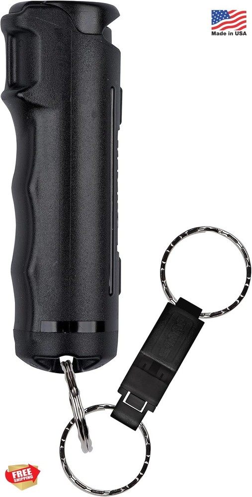 Sabre Pepper Gel Fast Flip Top Keychain Black 12-14 Foot Range