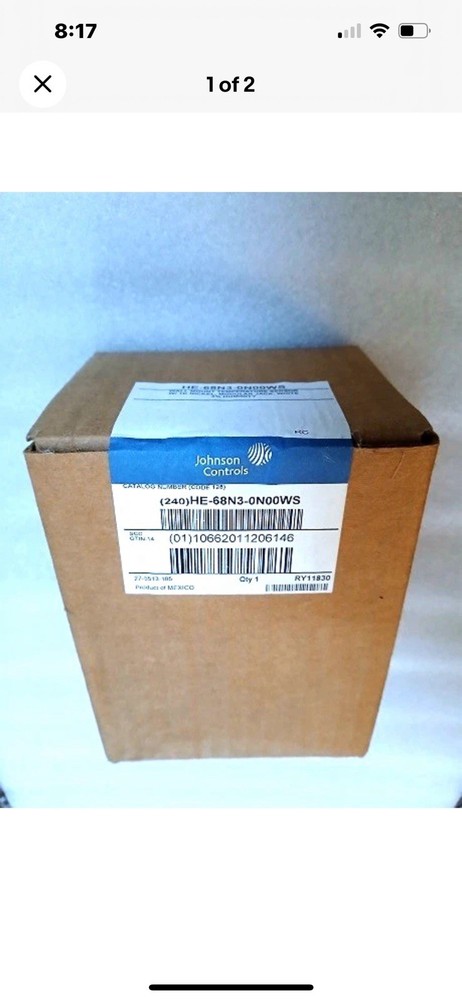 Johnson Controls HE-68N3-0N00WS Wall Mount Temperature Sensor ( NOS )