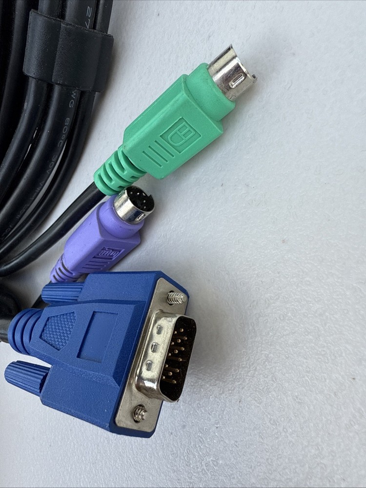 3-in-1 Universal Ultra Thin PS/2 KVM Cable