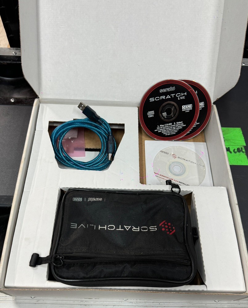 Rane Serato SL3 Scratch Live DJ audio interface, timecode vinyl, CD, travel case