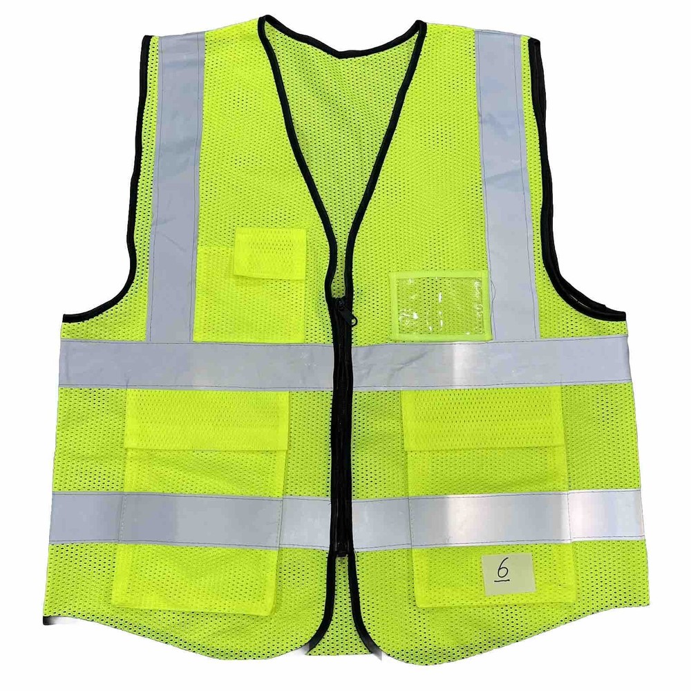 Safety Work Vest High Visibility Security Reflective, Lime Green