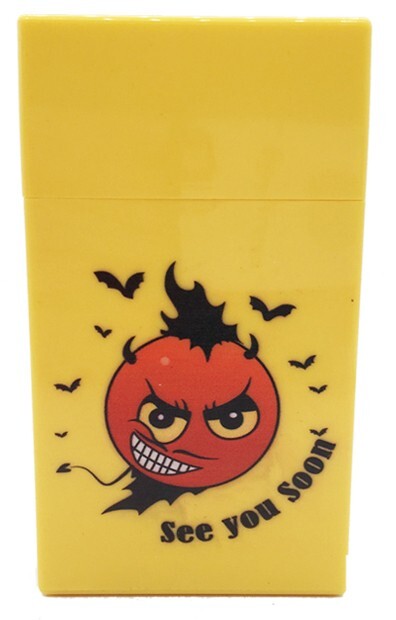3 Pack King Size Push-to-Open Plastic Cigarette Case Devil Image