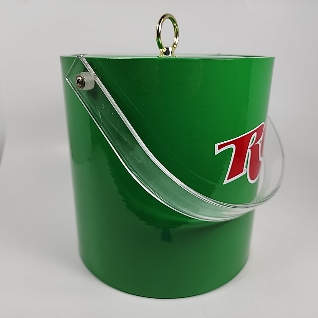 Vintage Royal Crown RC Cola Green Ice Bucket Cooler w/Handle & Lid Green