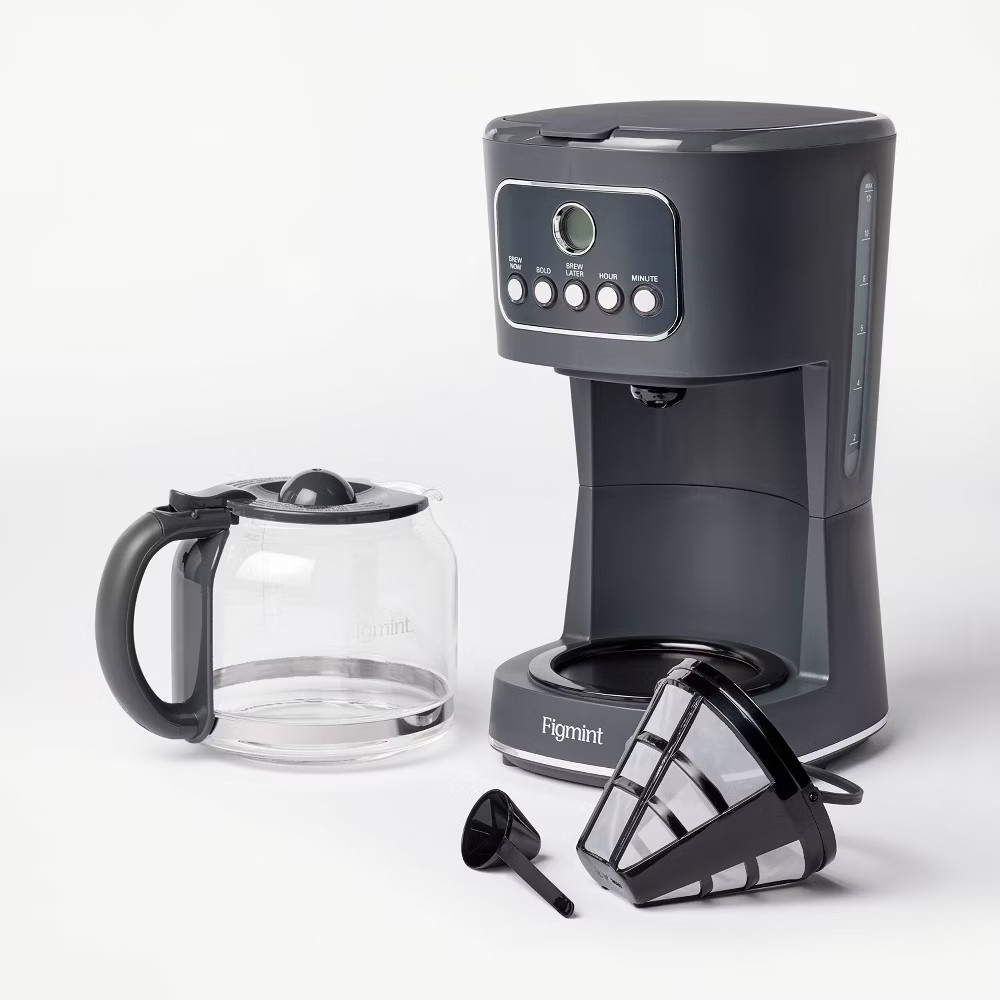 12 Cup Programmable Coffee Maker Gray - Figmint